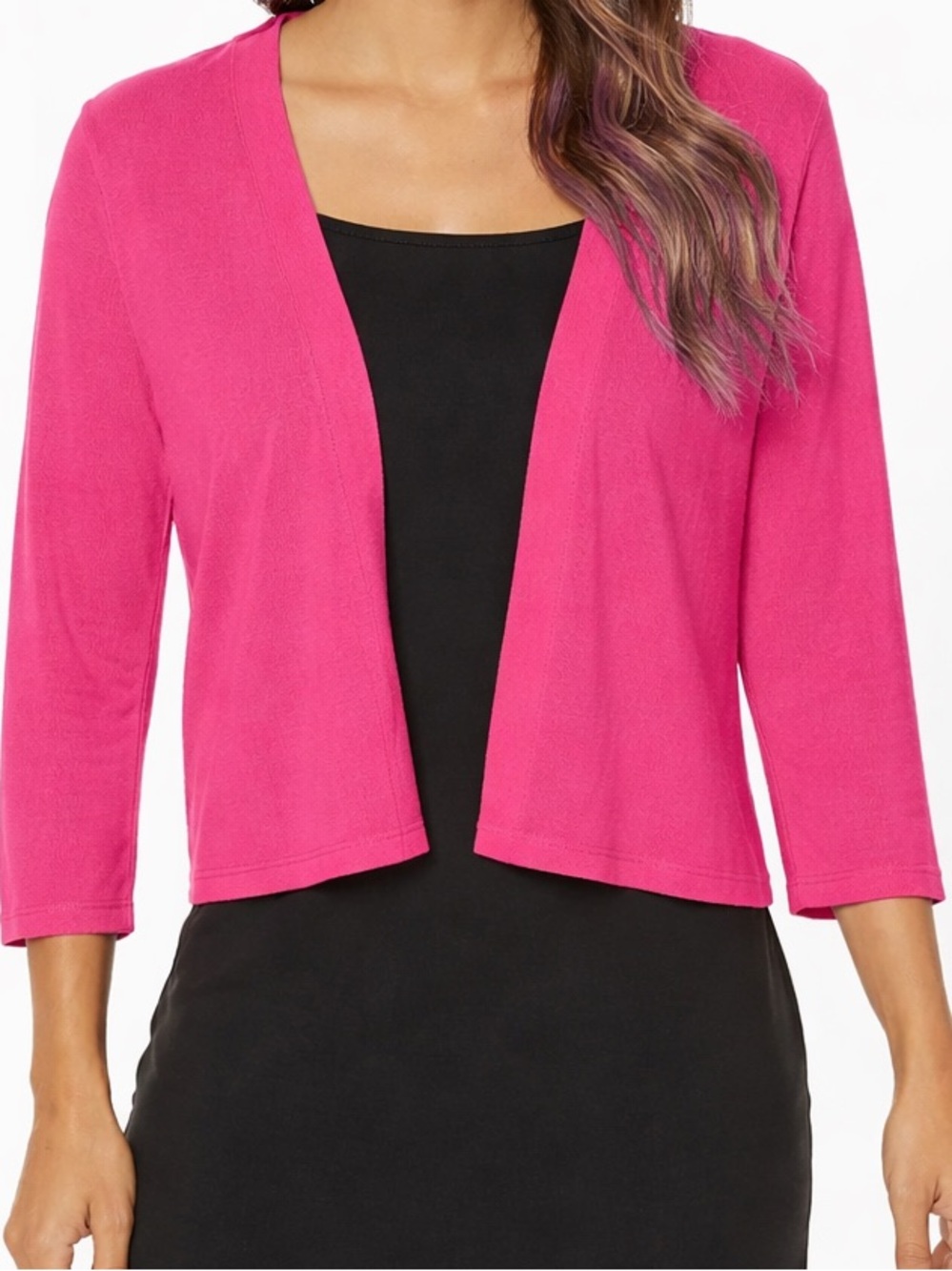 Amazon Pink Open-Front Women's Cardigan
